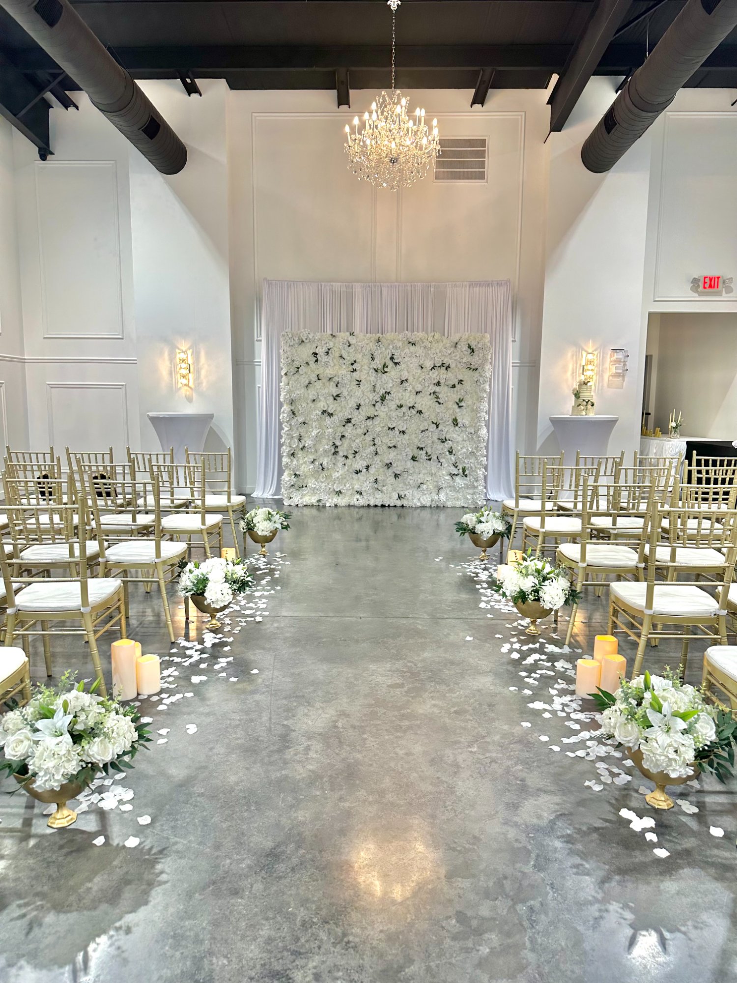 Elegant wedding ceremony decoration setup Houston